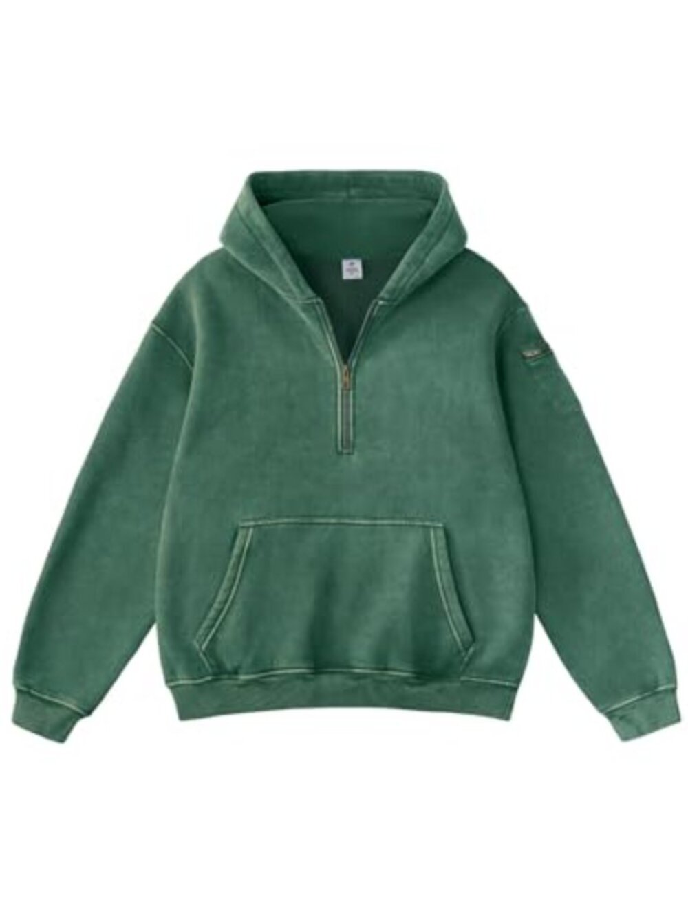 Oversized Washed Quarter Zip Hoodie Loose Fit Pullover Sweatshirt with Pockets